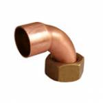 Колено медное 90° Б/Р ПВ/РВ с накидной гайкой